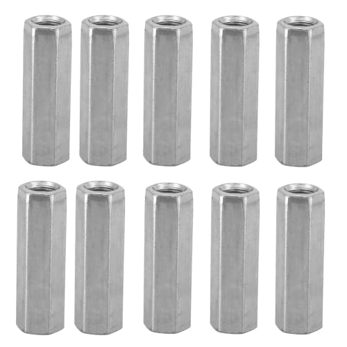 10Stuks M8 Long Rod Nut, Hex Nut vrouwelijke draad, Hex Hexagonal Sleeve Nut, Carbon Steel Galvanized Standoff Threaded Fasteners (M8 * 40)