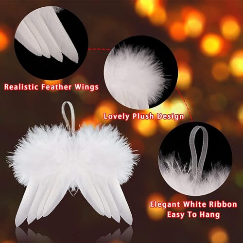 Verpakking van 10 Engelenvleugels, Veren, Engelenvleugels, Hanger, Kerstboomdecoratie, Vintage Veer voor opknoping, 14 x 16 cm 5