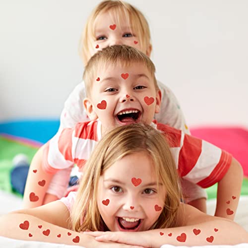 580 Red Heart Stickers Glitter Self-Adhesive Scrapbooking Valentijnsdag Wall Stickers voor zakjes, ansichtkaarten, wenskaarten, enveloppen, geschenken 3