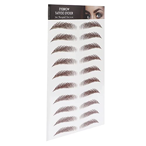 6D Eyebrow Tattoo Sticker Professional Waterproof Eyebrow Transfer Sticker Eyebrow Makeup Tool voor vrouwen en meisjes (Brown)(Brown-10)