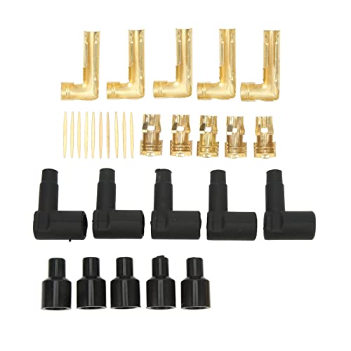 Spark Plug Sleeve Connection Kit, 90 Degree Rubber Spark Plug Sleeves, HEI Distributeur en ontstekingssleeves, voor 6-10 Mm Wires