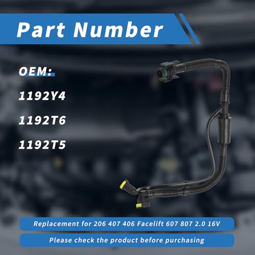 Motor Crankshaft Ventspijp, 1192Y4 Olieuitlaatbuis 1192T6 Vervanging voor 206 407 406 Facelift 607 807 5