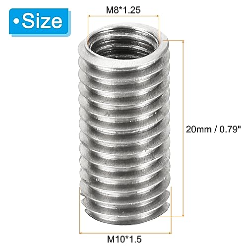 Threaded Adapters Nut Reducer Nut, 6 st M10*1,5 man tot M8*1,25 vrouw reparatie invoegen Nut Schroef Reducer Conversie Roestvrij staal bevestigingsstuk 20m m