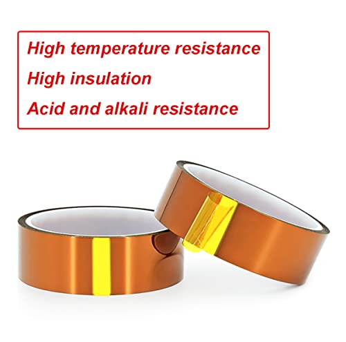 1 rol 30mm x 33m hittebestendig kleefband, isolatieband, polyimidefilmkleefband voor maskeren, lassen, elektrisch