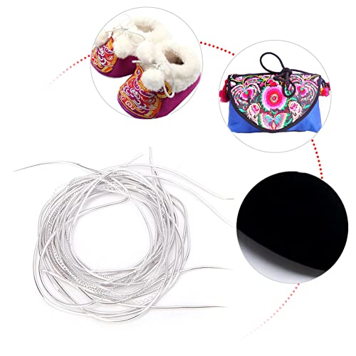 Franse kostbare metalen draad borduursel, Franse draad voor sieraden maken, zijde, borduren Draad Koper draad naaien Gloss 1.5mm Dia. Handleiding DIY SnarSand zilver 3