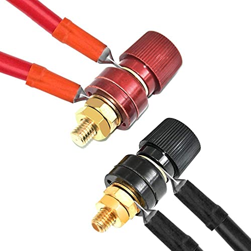 10Stuks Bindende Post Socket 1/4" Batterij Bindende Post M6.6mm 100A Messingbinding Poolbanaan Plug Socket Panel Mounting Power Terminal Block 4