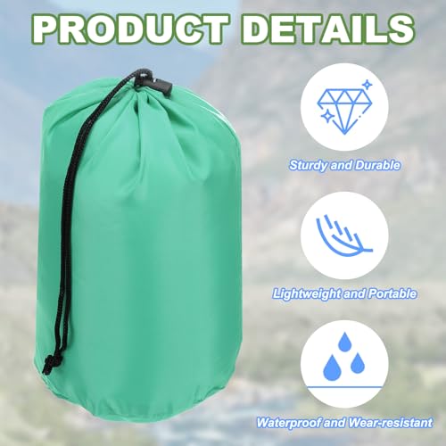 Stuff Sack, 7 x 13 Inch Waterdichte Outdoor Opbergzak Draagbaar Koordstof Valve Bag Lichtgewicht slaapzak voor Camping Wandelen Reizen, Lichtgroen 3