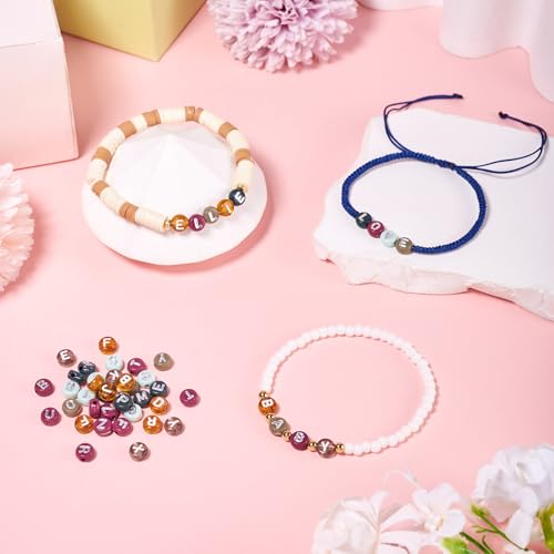 48G brief sieraden kralen 4mm platte ronde Ronde brief spacer kralen 6 kleuren Willekeurige letters acryl alfabet ambachtelijke kralen voor DIY armband hangende ornamenten