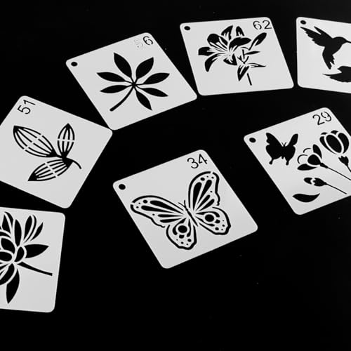60 st Natuur Schilderen Stencils Herbruikbare Bloem Schilderen Stencils Stencils voor ambachten Bloemen Vogels Panda Bijen Vlinders Handwerk 3