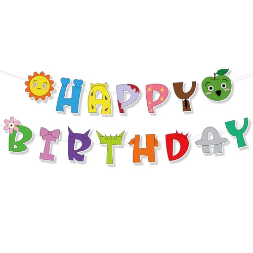 Kleurrijke verjaardag Banner, cartoon Gelukkige verjaardag feest decoraties backdrop voor jongens en meisjes partij decoratie baby douche levert fotografie achtergrond