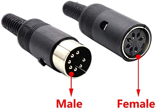 Verpakking van 10 7 Pin DIN-plug/busaudioadapter/omvormer voor luidspreker, zwart