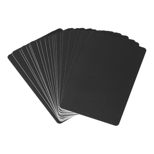 Lege PVC Kaarten, 20 Pack Inkjet Plastic ID-kaart CR80 30 MIL Witte afdrukbare visitekaartjes, waterdichte dubbele zijde afdrukken voor foto-ID Badge Inkjet Printers Mat, zwart