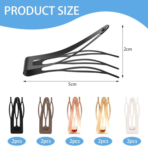 10 st. Dubbele Grip Hair Clips: Non-slip Metal Snap Kids Hair Clips voor meisjes (5 kleuren)