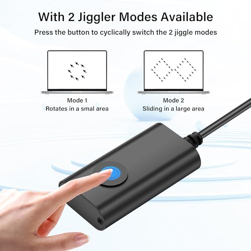 Mouse Jiggler 3.3FT Niet detecteerbare USB Mouse Mover met aan/uit touch switch en USB C Adapter Converter Simuleert beweging om te voorkomen dat laptop vallen slaap
