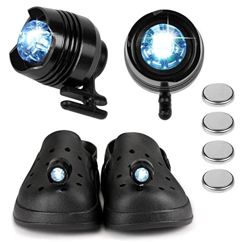 2 Pack Schoenen Licht Accessoires voor schoenen met 3 lichtmodi, schoenen Decoraties Kleine schoenen Ornamenten Licht in het donker, voor wandelen, Camping, Grappig Cadeau, Legering +ABS