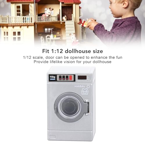1/12 Schaal Miniatuur Wasmachine, Plastic Poppenmeubels Wasgoed Wasmachine Model Landschap voor Poppenhuis 5