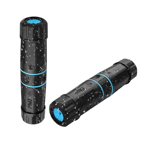 RJ45 Connector, waterdicht, 2 Pack 10GB, afgeschermd zuiver koper RJ45 Bus naar bus IP68 Waterdichte ethernet Outdoor LAN Kabelplug (Blauw)