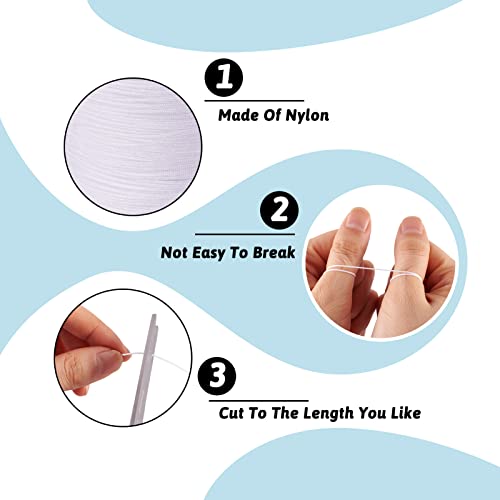 142 Yards 0.6mm gevlochten Nylon Wire Witte Chinese Knop koord touw Macrame gevlochten kralen koord String voor Kumihimo ketting vriendschap armbanden maken 3