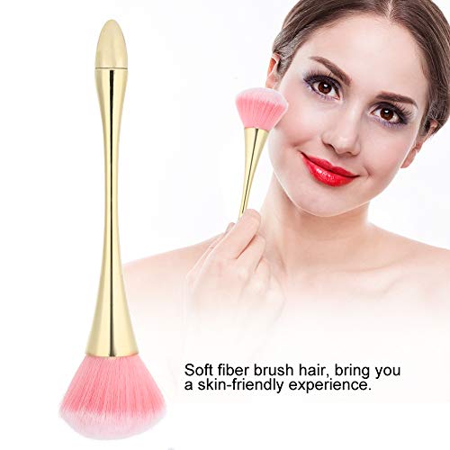 Nagel Art Stof Reiniging Brush, Nagel Dust Brush met lange Steel Powder Stof Verwijderaar Nagel Brush Stof Verwijderaar Nagel Art Manicure Tool Zachte Stof Reiniging Poeder Verwijdering Brush(Gold) 3