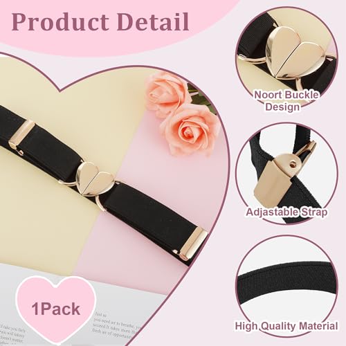 Hart elastische taillebanden voor meisjes, verstelbaar geweven stretch riem Fashion Metal hart gesp tailleband voor vrouwen 4