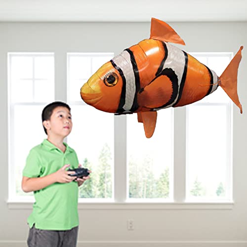Opblaasbare Fish Flying Shark, Vliegende Shark Toy, Afstandsbediening Vliegende Haai Opgeblazen RC Opblaasbare Ballon Speelgoed Shark Clownfish Kids Cadeau(oranje Clownfish) 4