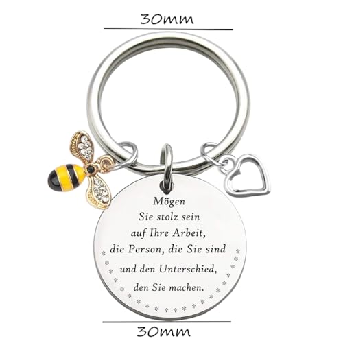 Leraar Keychain Teacher Appreciation Gift Teacher Day sieraden Moge je trots zijn op je werk, de persoon die je bent en het verschil dat je maakt sleutelhanger, zilver, M, zilver