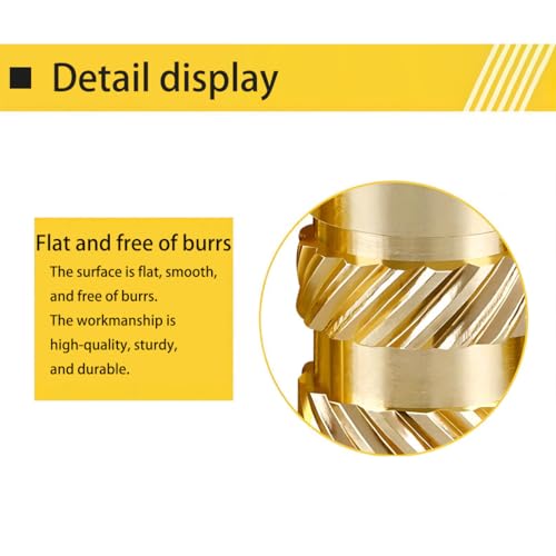 Verpakking van 100 draad inserts, messing noten voor 3D-printen, Threaded Bushing, Knurled Brass Thread Nuts, M4 x 8mm x 6mm 3