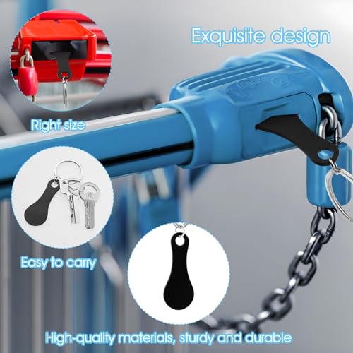 3 stuks Roestvrij stalen winkelwagen Token, Portable Legering sleutelhanger Quarter houder sleutelhanger Verwijderbare winkelwagen Sleutelhanger voor mannen Dames winkelwagen (Zwart) 4