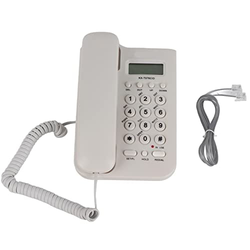 Huis Telefoon met Kabel, Bekabelde Telefoon met Kabel, Bureau Wall Telefoon met Kabel voor Hotel Home, Kantoor Vaste Net (Wit)