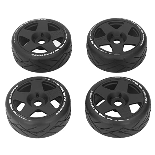 RC Wielen Band, 4PCS 1:8 GT RC Wielen Sterke Grip Road Racing Banden Draag Resistant Op Weg Wielen met 17mm Adapter (Zwart) 3
