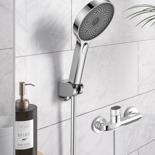 Zilverkleurige watervalmengkraan voor badkuip, dubbele functie do diplomaturen met anti-slip knop, koperlegering, waterkraan, badkuip voor wanddouche, slaapzaal, hotel 5