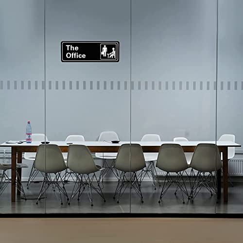 Het Office Sign Deur Panel, Acryl, Self-Adhesive, Eenvoudige installatie, 3.2 x 9 x 0,2 Inch (zwart & wit) 5