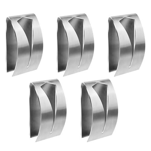 5 stuks metalen handdoekhanger, roestvrij stalen handdoekhaak, handdoekhouder voor badkamer en keuken, Geschikt voor keuken, badkamer, kantoor, boren geen behoefte