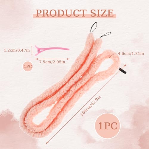 Heatless Curls Band met 1 haarspeld, 160cm Curlers Overnachting Krullen zonder warmte Curlers voor lang en kort haar, Heatless Curl Set voor lang en gemiddeld haar ()