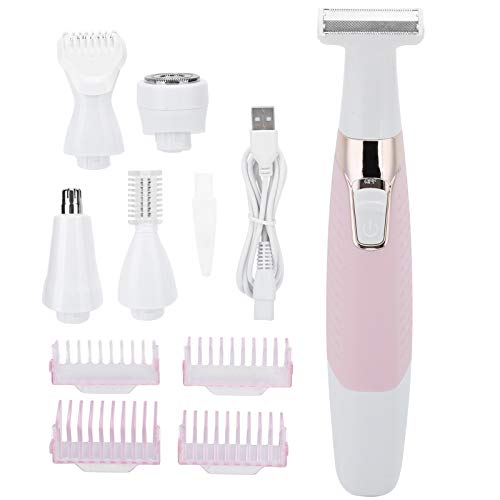 Vrouwen elektrische scheerapparaat, 5-in-1 gezicht EPilator Trimmer lichaam voor gezicht, wenkbrauw, neushaar, benen, onderarmen en bikinilijn
