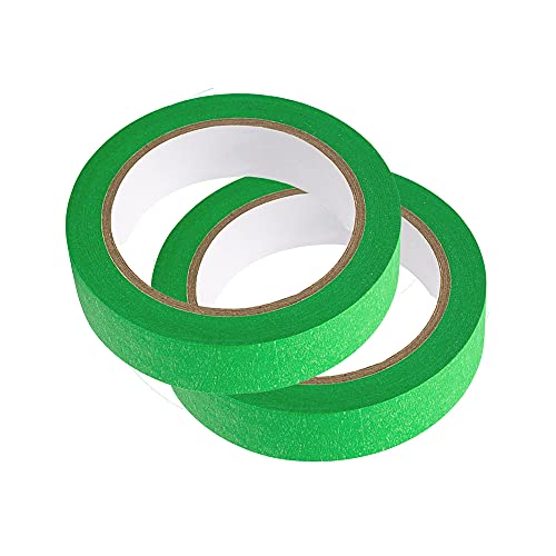 2 Rolls Masking Tape, 20m Lengte Getextureerde papieren tape Schrijfbare Schilders Tape Sticky Kleefband voor het schilderen Ambachten Decoratie (20mm, Groen)
