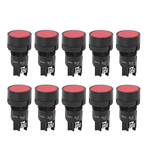 10st Push Knop, 660V 10A 25MΩ Reset Switch, Push On/Off, Serial Control Switch, Green XB2-EA, Red XB2-EA145 Optioneel(Red XB2-EA145)