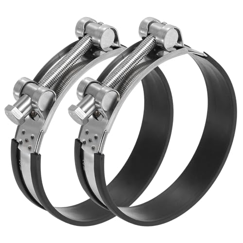 104-112mm T Bolt slang klem, 2 stuks Rubber gevoerde Inlet Intercooler Pijpbuisklemmen 304 Roestvrij stalen Radiator slangklem voor 4.1"-4.4" buis