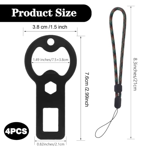 Flesopener, 4 stuks metalen platte bieropener met draagband, flesopener clips met hangkoord draagbare flessendop Opener voor Home Bars Restaurants Bier Soft Drink