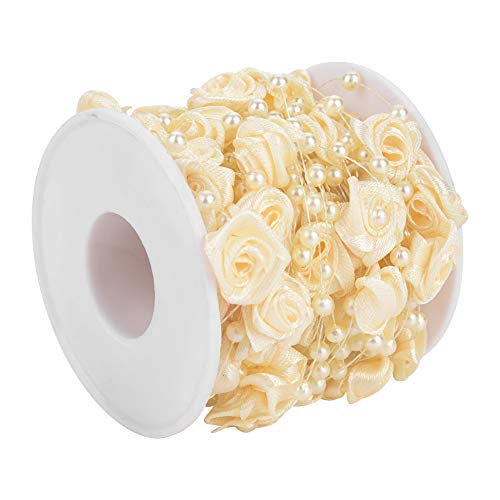 10m / Roll Rose kralen koord kralen voor partijen bruiloft decoratie bloem kralen draad voor DIY ambachten kleding accessoires Beige