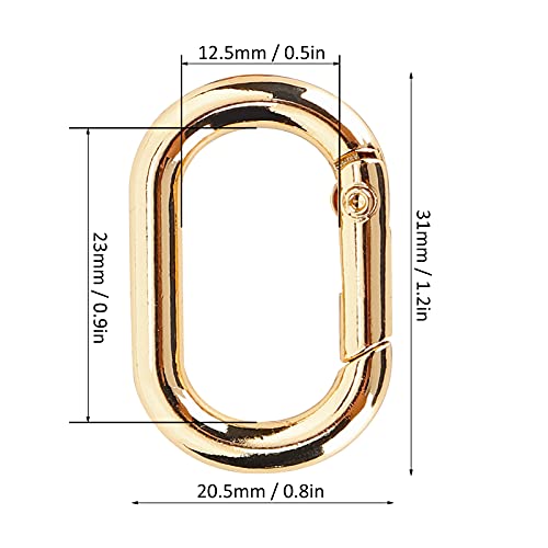 20 stuks Carabiner Hooks Oval Carabiner Hooks Klimgesp 20 x 31mm Clip Sleutel Ketting Gespmetaal Sleutel Ring gesp voor sleutelhanger kleren zakken 4