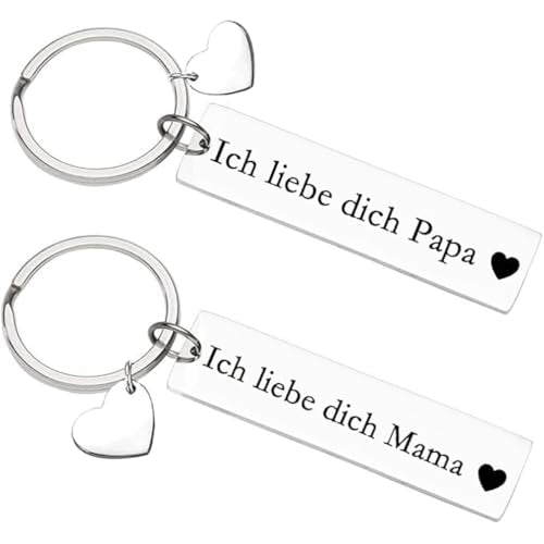 Ich Liebe Di Keychain, Beste moeder, Vaderdaggeschenk voor Moederdag, Zilver, M, zilver
