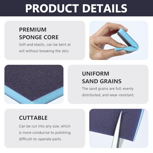 Verpakking van 20 schuurspons, 60/80/100/120/180/220/240/320, wasbare en herbruikbare schuurpads voor houtbewerking, gipsplaten en metaalpoetsen 3