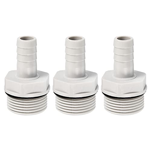 Slang Barb passen recht 13mm Barbed Wire G3/4 Man Wire, 3 Pack POM Plastic Pipe Connector, grijs