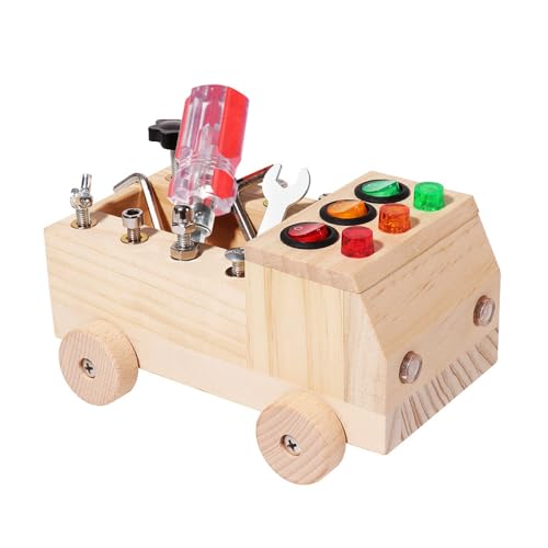 Montessori Schroevendraaierbord voor peuters - Educational Busy Board Speelgoed voor leeftijden 1-3 jaar - Motor Skills Development, Houten Activiteiten Board, Perfect voor