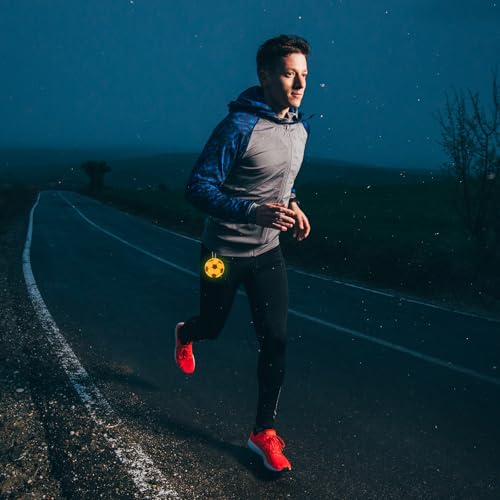 Reflectieve Keychain Labels, 24 stuks Reflectieve Voetbal Hanger PVC Hoge zichtbaarheid Reflector Tags Waterdichte veiligheidsreflector voor rugzak, oranje-geel 5