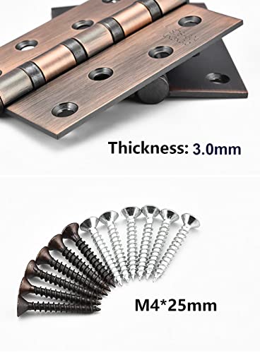 4st roestvrijstalen scharnieren, 100mm, deur scharnieren, deur scharnieren, fittingen, oud rood koper 3