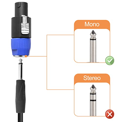 Speaker naar 6.35mm Adapter NL4FC, 4 Pole for Speacon Connector Man tot 1/4 Inch TS Vrouwelijke audioplug voor Neutrik voor Speakon NA4LJ NA4LJX NL4MP NL4MP 4