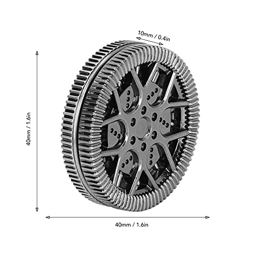 Metal Fidget Speelgoed Fidget Slider Haptic Coin, Angst Stress Relief Push Slider Speelgoed voor Office (Zilver Zwart) 4