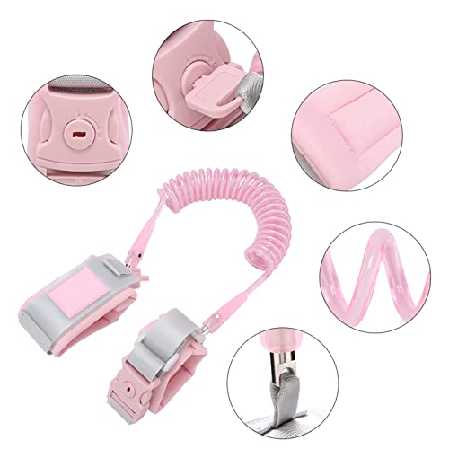 Kind Anti Verloren Polsband Link Harness Leash Touwriem Wandelen Handband Polsband voor peuters, Kinderen (Roze) 4